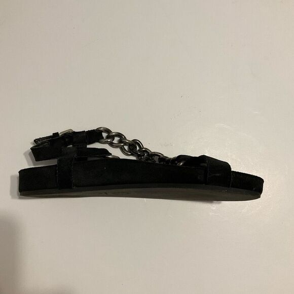 Bimba y Lola Suede Chain Fisherman Sandals, Size 37. (6.5/7 US) Black Spain. - Picture 13 of 16